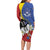 Eswatini Long Sleeve Bodycon Dress Nguni Shield Edelweiss Flower