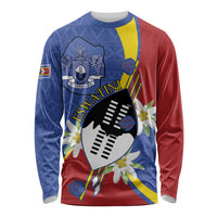 Eswatini Long Sleeve Shirt Nguni Shield Edelweiss Flower