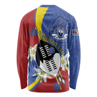 Eswatini Long Sleeve Shirt Nguni Shield Edelweiss Flower