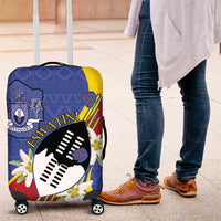 Eswatini Luggage Cover Nguni Shield Edelweiss Flower