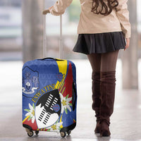Eswatini Luggage Cover Nguni Shield Edelweiss Flower