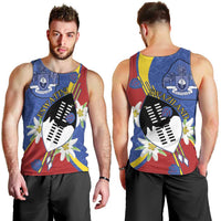 Eswatini Men Tank Top Nguni Shield Edelweiss Flower