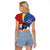Eswatini Raglan Cropped T Shirt Nguni Shield Edelweiss Flower