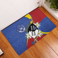 Eswatini Rubber Doormat Nguni Shield Edelweiss Flower