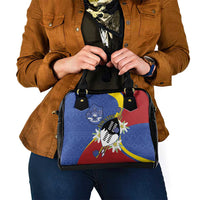 Eswatini Shoulder Handbag Nguni Shield Edelweiss Flower