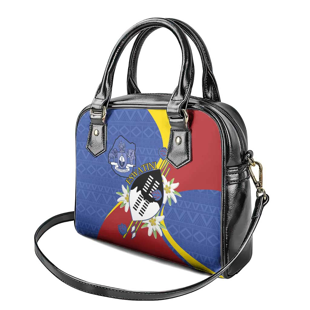 Eswatini Shoulder Handbag Nguni Shield Edelweiss Flower