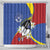 Eswatini Shower Curtain Nguni Shield Edelweiss Flower