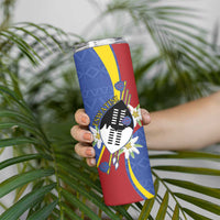 Eswatini Skinny Tumbler Nguni Shield Edelweiss Flower