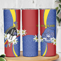 Eswatini Skinny Tumbler Nguni Shield Edelweiss Flower