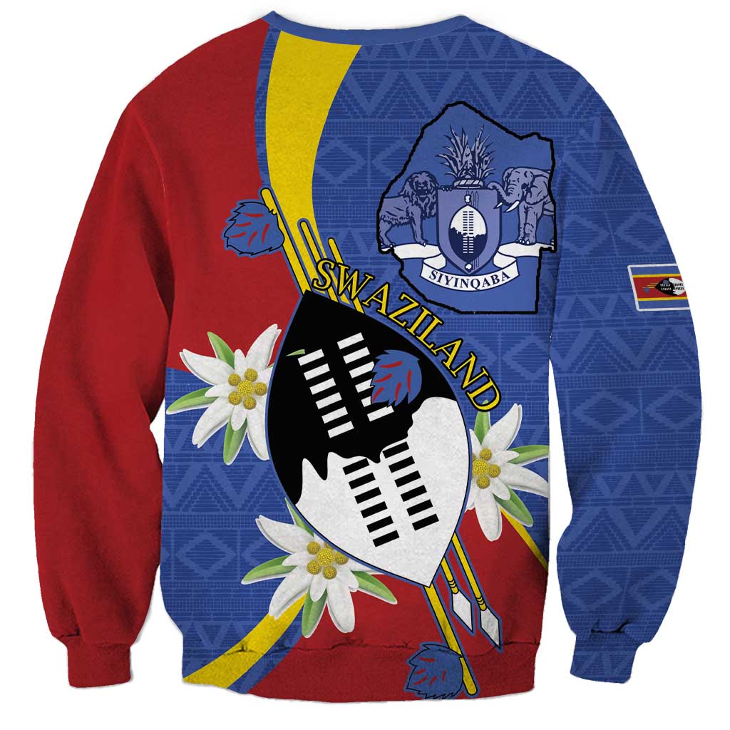 Eswatini Sweatshirt Nguni Shield Edelweiss Flower