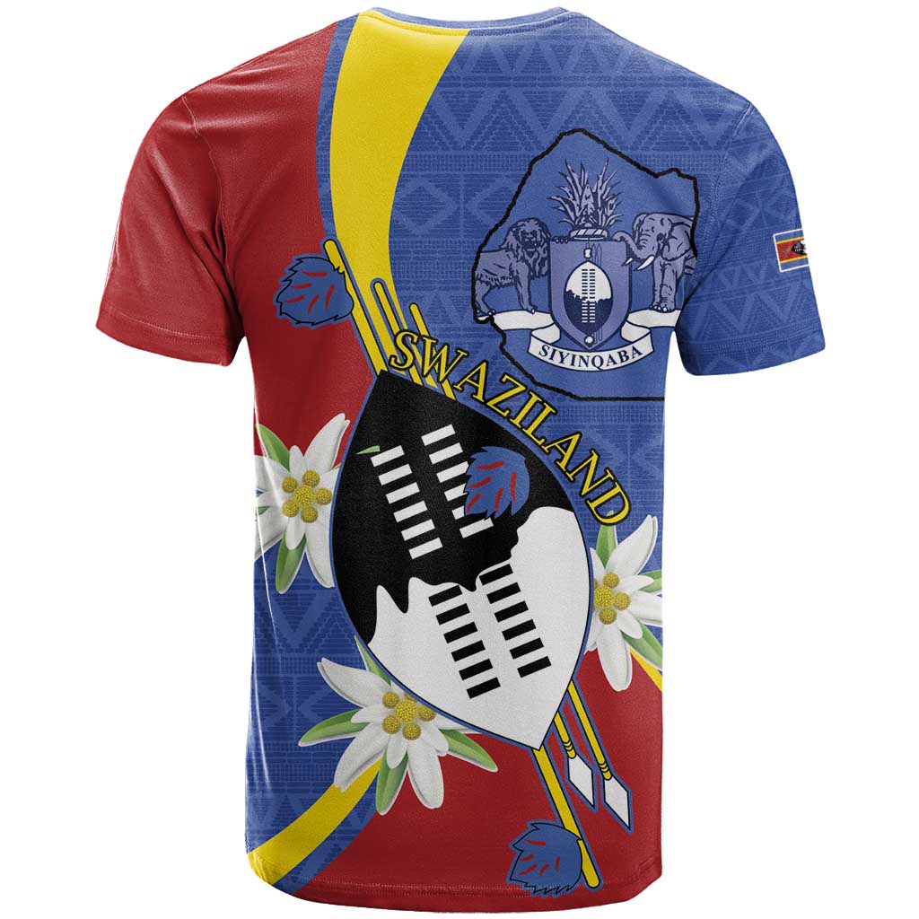 Eswatini T Shirt Nguni Shield Edelweiss Flower