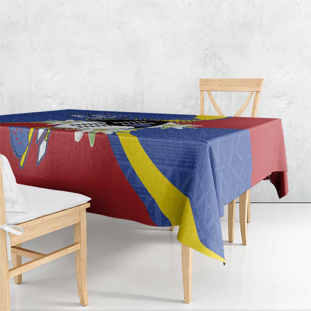 Eswatini Tablecloth Nguni Shield Edelweiss Flower