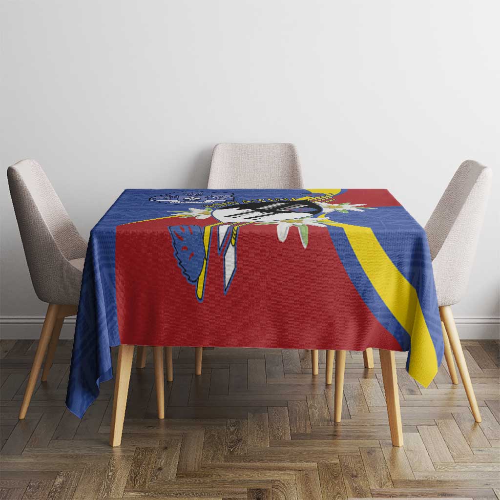 Eswatini Tablecloth Nguni Shield Edelweiss Flower