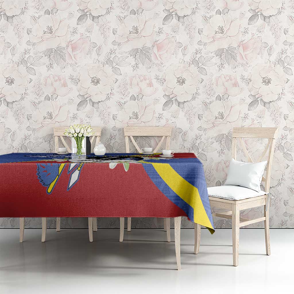 Eswatini Tablecloth Nguni Shield Edelweiss Flower