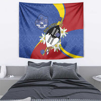 Eswatini Tapestry Nguni Shield Edelweiss Flower