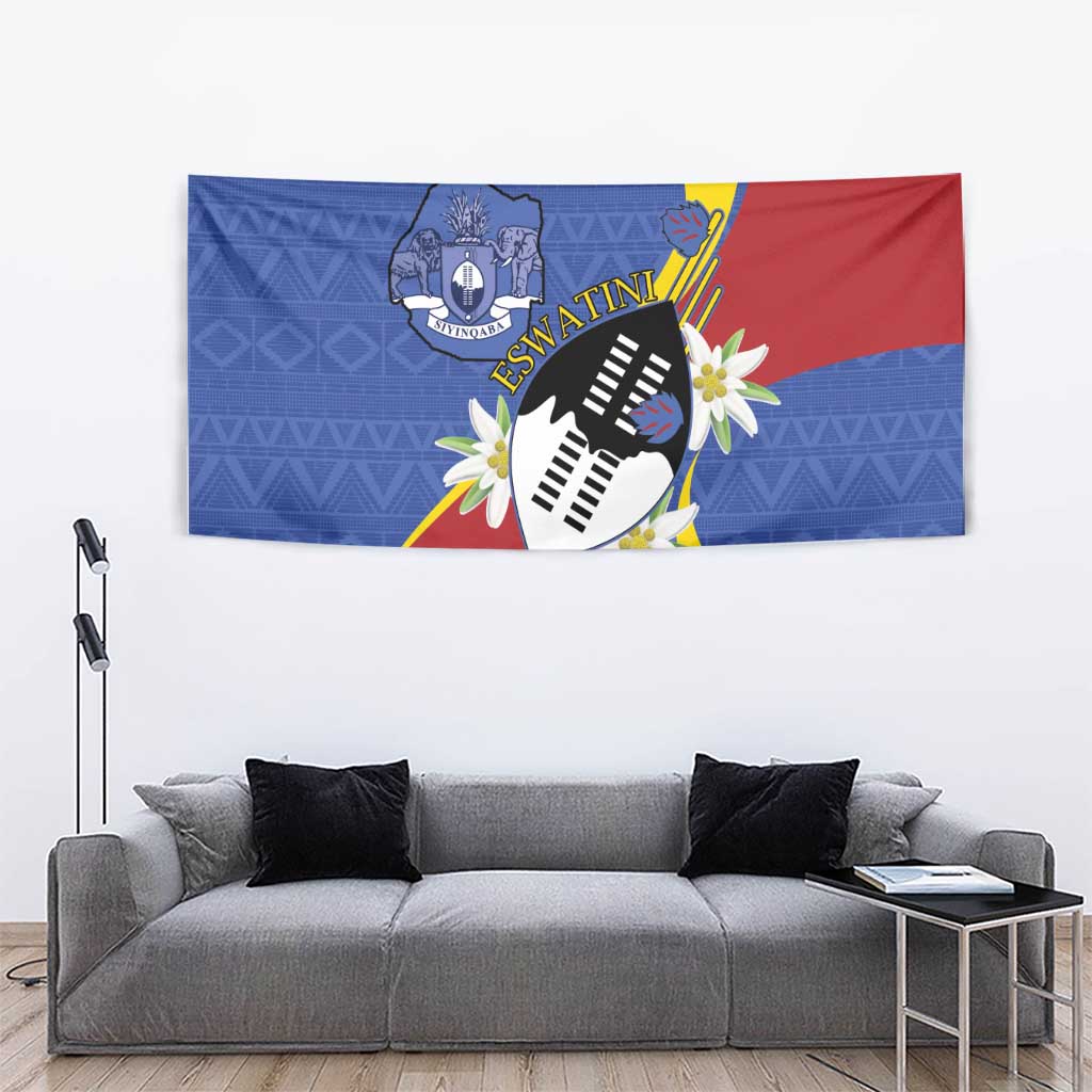 Eswatini Tapestry Nguni Shield Edelweiss Flower