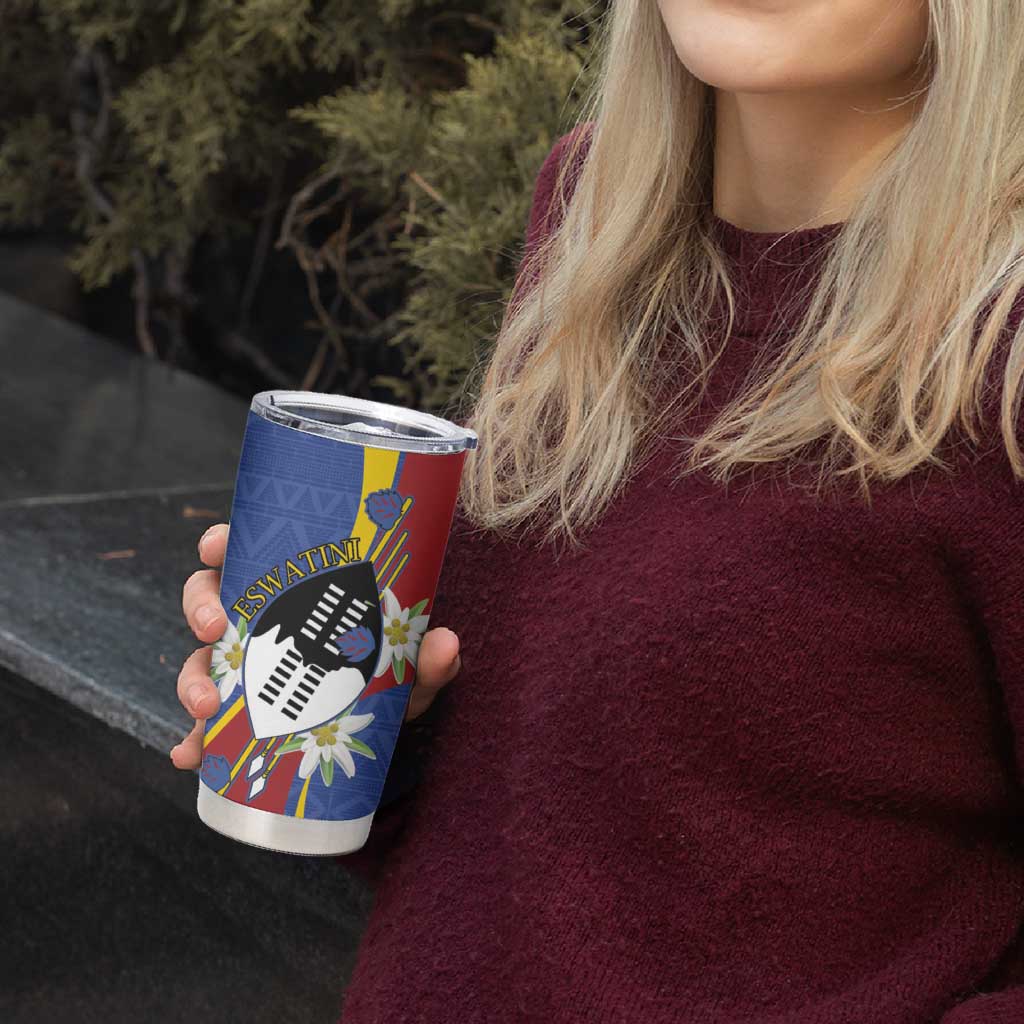 Eswatini Tumbler Cup Nguni Shield Edelweiss Flower