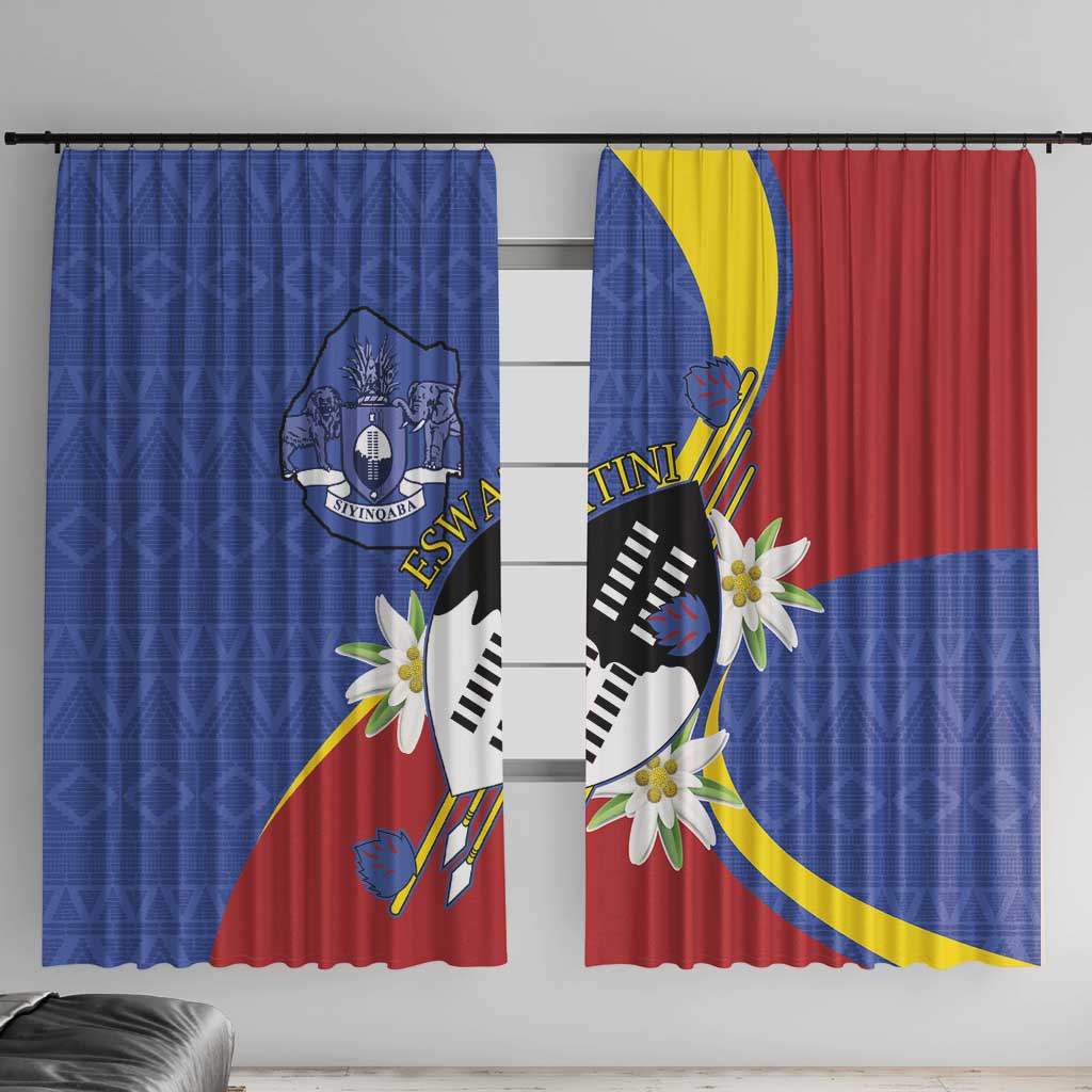 Eswatini Window Curtain Nguni Shield Edelweiss Flower