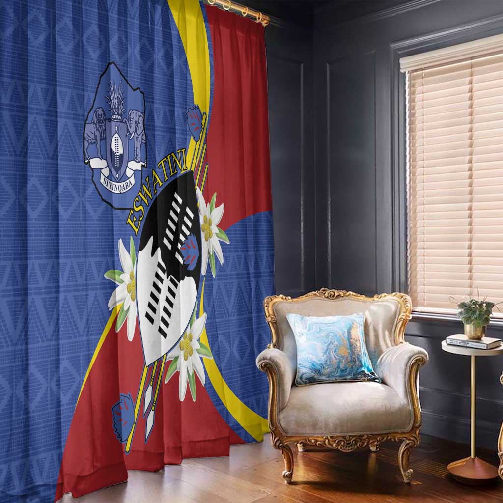 Eswatini Window Curtain Nguni Shield Edelweiss Flower