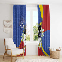 Eswatini Window Curtain Nguni Shield Edelweiss Flower