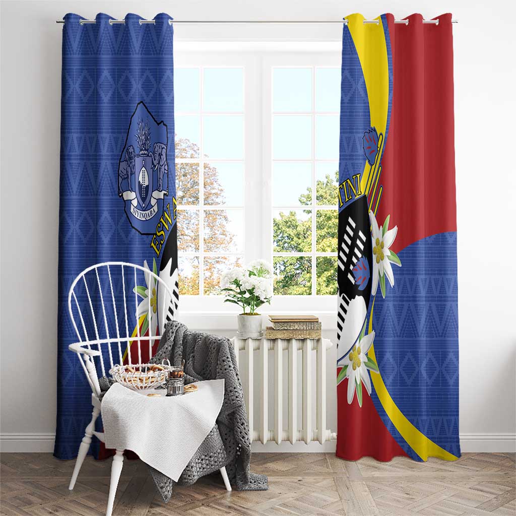 Eswatini Window Curtain Nguni Shield Edelweiss Flower