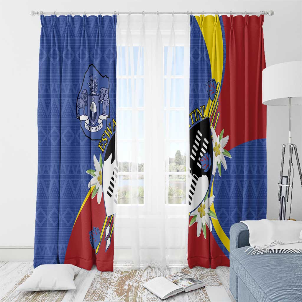 Eswatini Window Curtain Nguni Shield Edelweiss Flower