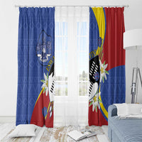 Eswatini Window Curtain Nguni Shield Edelweiss Flower