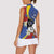 Eswatini Women Sleeveless Polo Shirt Nguni Shield Edelweiss Flower