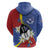 Eswatini Zip Hoodie Nguni Shield Edelweiss Flower