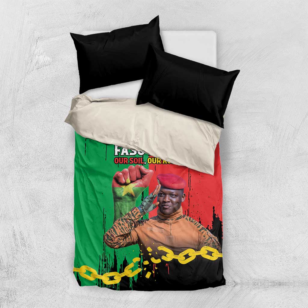 Ibrahim Traore Bedding Set Faso Rises Our Soil Our Rules