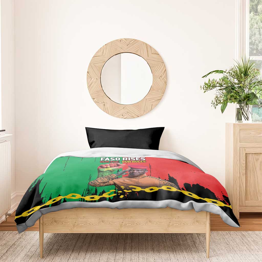 Ibrahim Traore Bedding Set Faso Rises Our Soil Our Rules