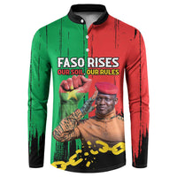 Ibrahim Traore Button Sweatshirt Faso Rises Our Soil Our Rules
