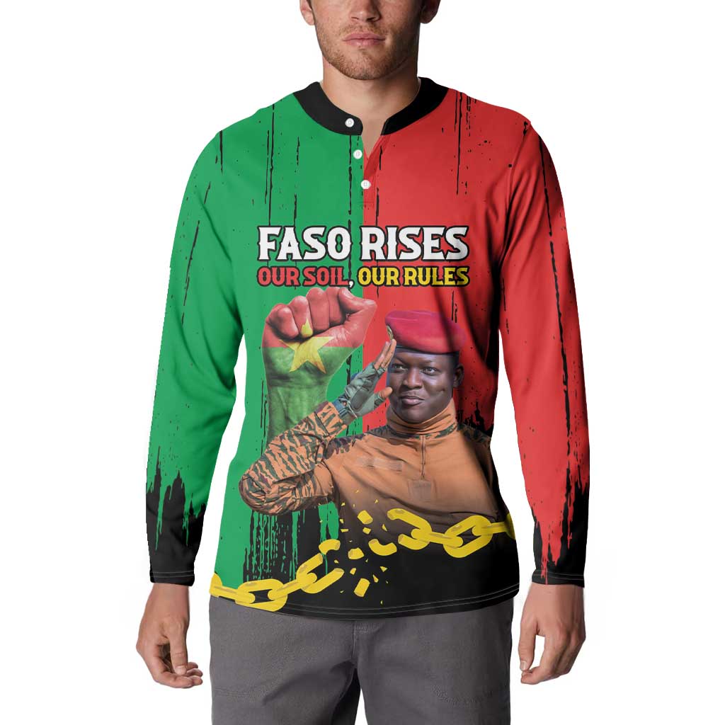 Ibrahim Traore Button Sweatshirt Faso Rises Our Soil Our Rules