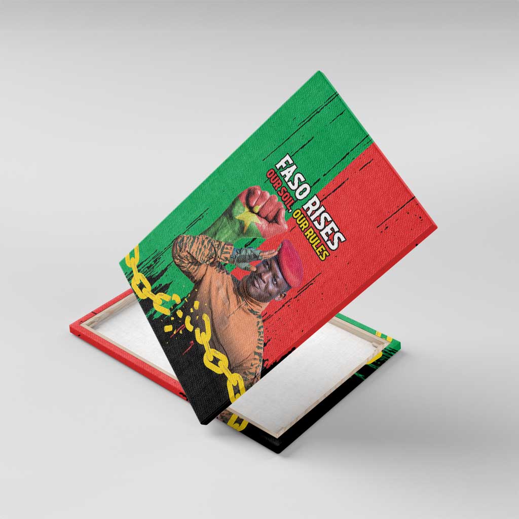 Ibrahim Traore Canvas Wall Art Faso Rises Our Soil Our Rules