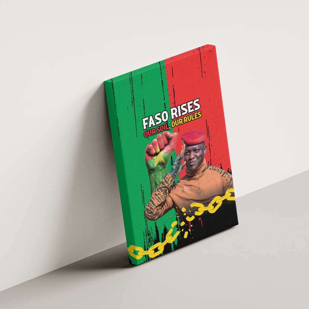 Ibrahim Traore Canvas Wall Art Faso Rises Our Soil Our Rules