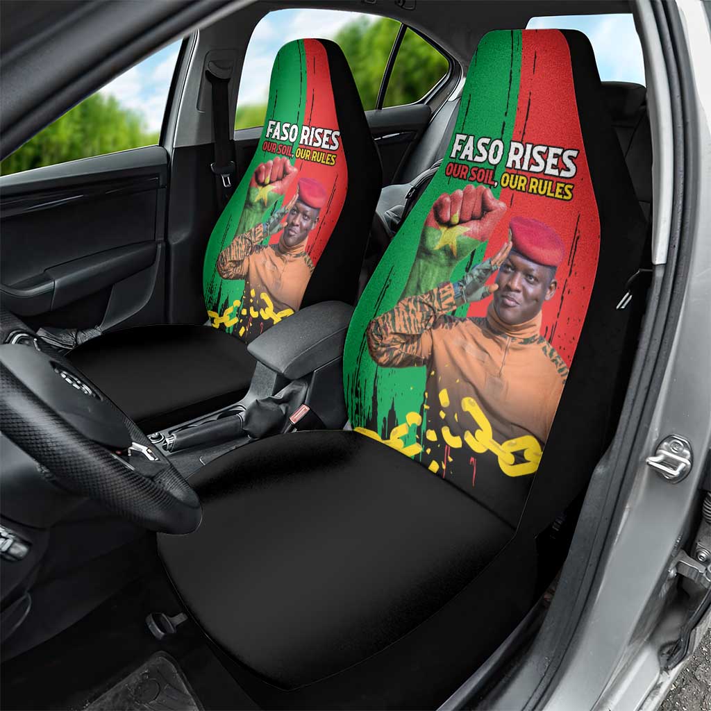 Ibrahim Traore Car Seat Cover Faso Rises Our Soil Our Rules