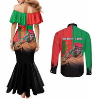Ibrahim Traore Couples Matching Mermaid Dress and Long Sleeve Button Shirt Faso Rises Our Soil Our Rules