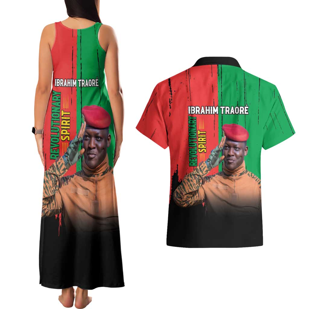 Ibrahim Traore Couples Matching Tank Maxi Dress and Hawaiian Shirt Faso Rises Our Soil Our Rules