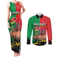 Ibrahim Traore Couples Matching Tank Maxi Dress and Long Sleeve Button Shirt Faso Rises Our Soil Our Rules