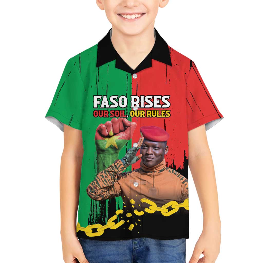 Ibrahim Traore Family Matching Puletasi and Hawaiian Shirt Faso Rises Our Soil Our Rules