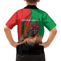 Ibrahim Traore Family Matching Short Sleeve Bodycon Dress and Hawaiian Shirt Faso Rises Our Soil Our Rules