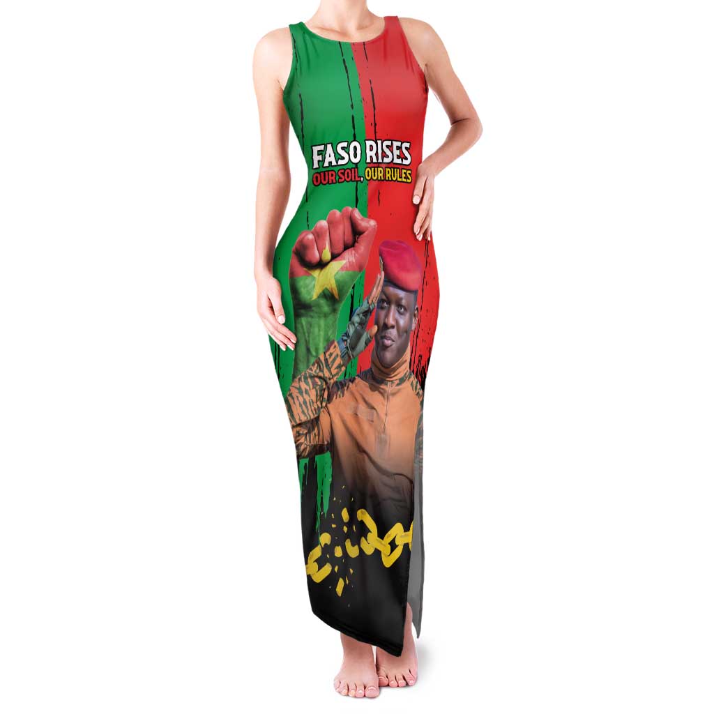 Ibrahim Traore Family Matching Tank Maxi Dress and Hawaiian Shirt Faso Rises Our Soil Our Rules