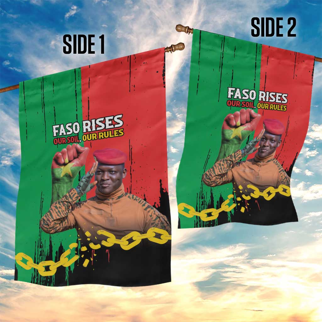 Ibrahim Traore Garden Flag Faso Rises Our Soil Our Rules
