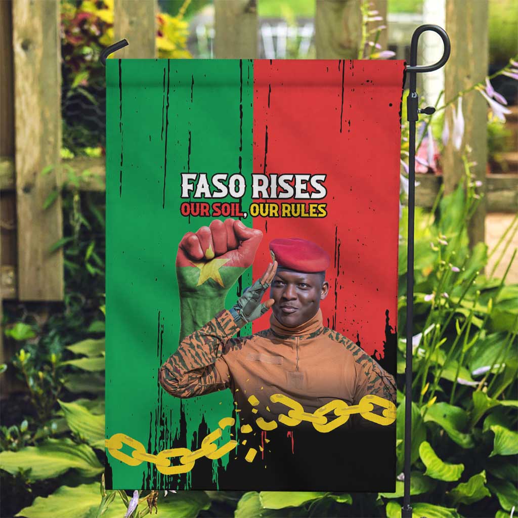 Ibrahim Traore Garden Flag Faso Rises Our Soil Our Rules