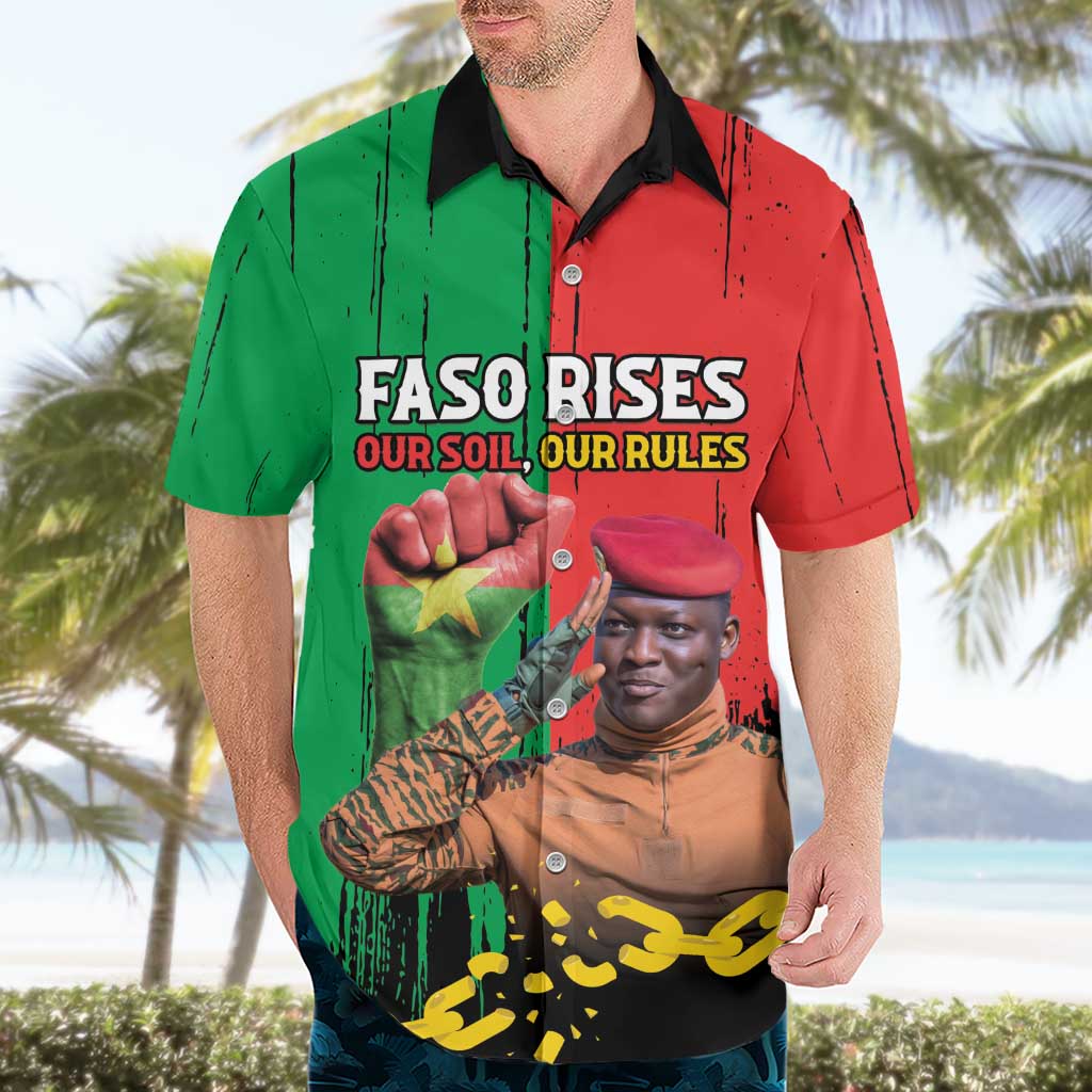 Ibrahim Traore Hawaiian Shirt Faso Rises Our Soil Our Rules