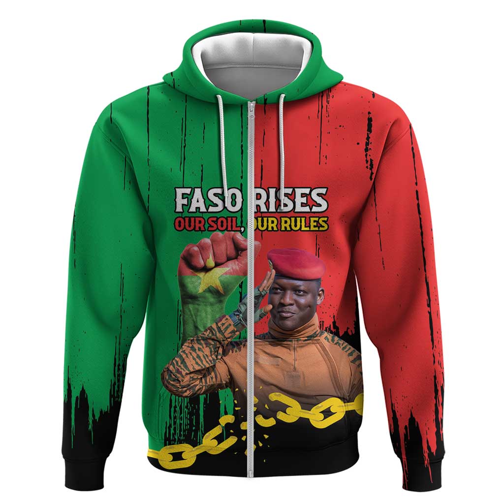 Ibrahim Traore Hoodie Faso Rises Our Soil Our Rules