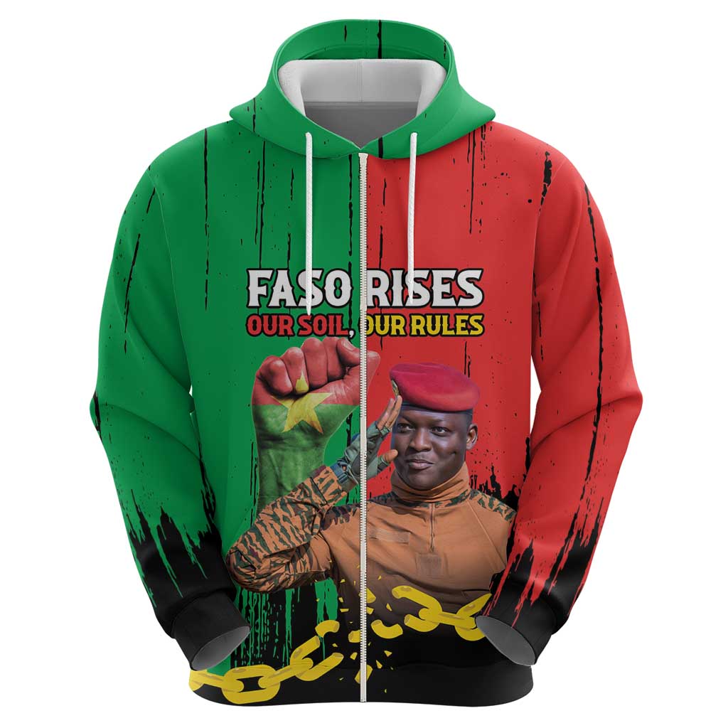 Ibrahim Traore Hoodie Faso Rises Our Soil Our Rules