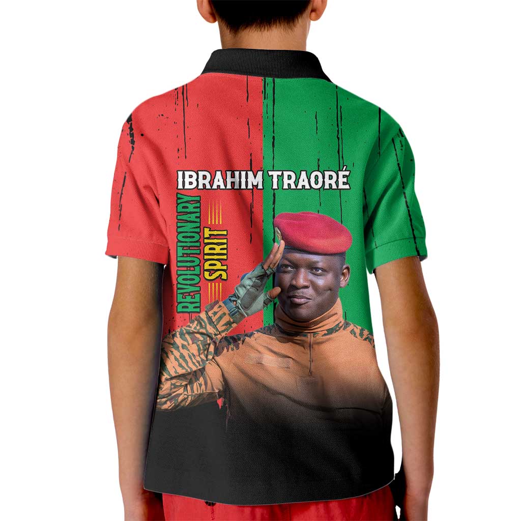 Ibrahim Traore Kid Polo Shirt Faso Rises Our Soil Our Rules