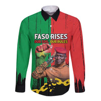 Ibrahim Traore Long Sleeve Button Shirt Faso Rises Our Soil Our Rules