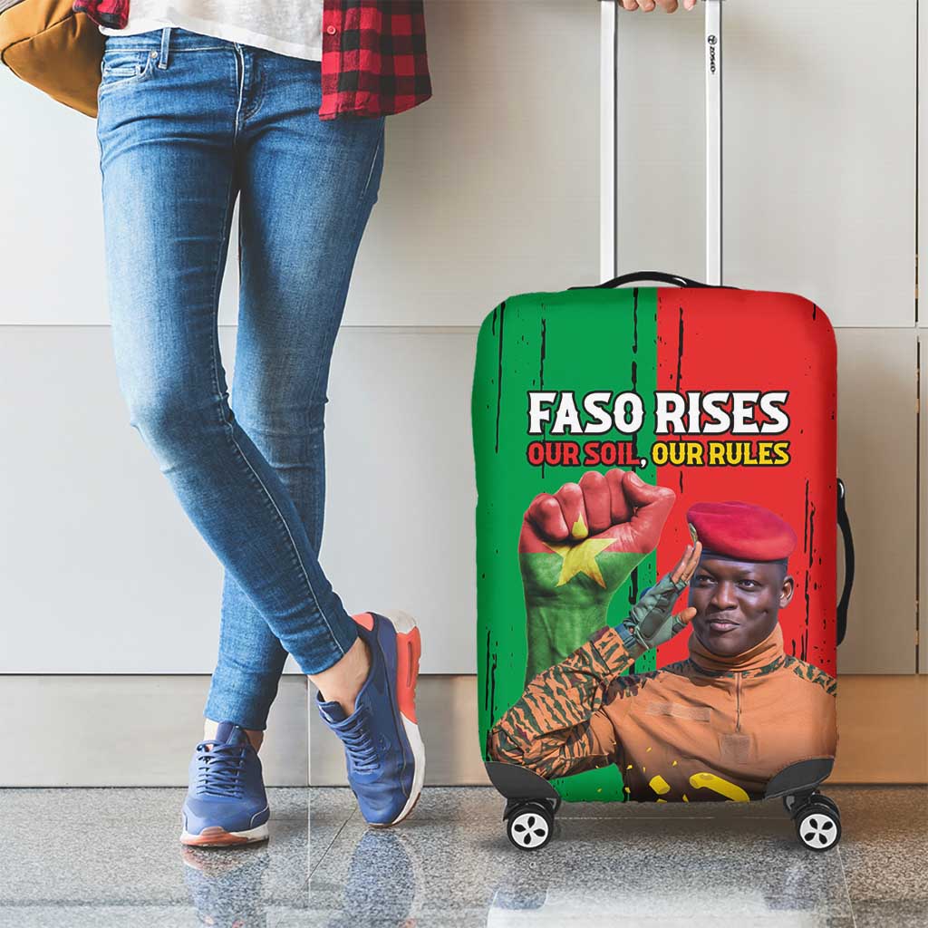 Ibrahim Traore Luggage Cover Faso Rises Our Soil Our Rules